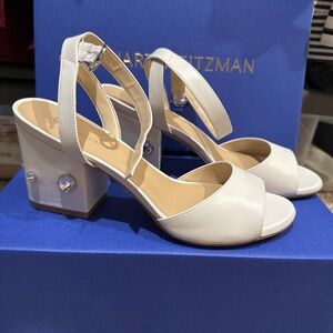 Stuart Weitzman Allshine Block 75 Leather Sandal